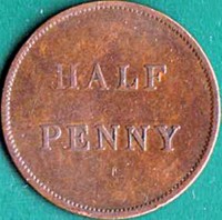 Copper. coin Canadian provinces HALF. . PENNY.