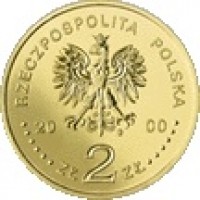 Poland coin 2 Złote - Jubilee of Year 2000 (2000) obverse obverse of 2 Złote - Jubilee of Year 2000 (2000) coin with Y# 376 from Poland. Inscription: RZECZPOSPOLITA POLSKA 2000 ZŁ 2 ZŁ