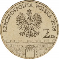 Poland coin 2 Złote - Kołobrzeg (2005) obverse obverse of 2 Złote - Kołobrzeg (2005) coin with Y# 528 from Poland. Inscription: RZECZPOSPOLITA POLSKA 2005 2zł