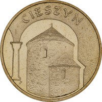 reverse of 2 Złote - Cieszyn (2005) coin with Y# 753 from Poland. Inscription: CIESZYN