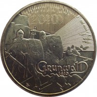 reverse of 2 Złote - Battle of Grunwald 1410 (2010) coin with Y# 732 from Poland. Inscription: 2010 GRUNWALD 1410