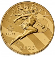 Silver coin United States LIBERTY. IN GOD. WE TRUST. JFM W. 2025.