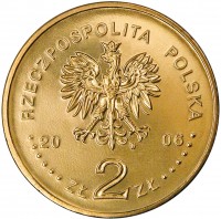 obverse of 2 Złote - Laski's Statute (2006) coin with Y# 574 from Poland. Inscription: RZECZPOSPOLITA POLSKA 2006 ZŁ 2 ZŁ