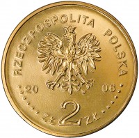 Poland coin 2 Złote - Laski's Statute (2006) obverse obverse of 2 Złote - Laski's Statute (2006) coin with Y# 574 from Poland. Inscription: RZECZPOSPOLITA POLSKA 2006 ZŁ 2 ZŁ