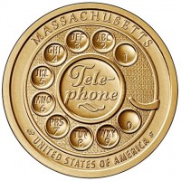 Manganese-Brass coin United States KM# 716 MASSACHUSETTS. TELE-PHONE. UNITED STATES OF AMERICA.