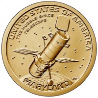 Manganese-Brass coin United States KM# 717 UNITED STATES OF AMERICA. THE HUBBLE SPACE TELESCOPE. MARYLAND.