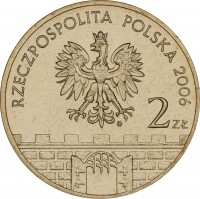 Poland coin 2 Złote - Sandomierz (2006) obverse obverse of 2 Złote - Sandomierz (2006) coin with Y# 550 from Poland. Inscription: RZECZPOSPOLITA POLSKA 2006 2 zł