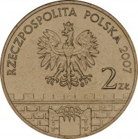 obverse of 2 Złote - Kwidzyn (2007) coin with Y# 577 from Poland. Inscription: RZECPOSPOLITA POLSKA 2007 2ZŁ