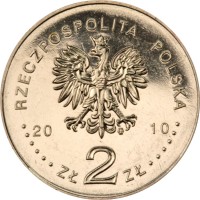 Poland coin 2 Złote - Benedykt Dybowski (2010) obverse obverse of 2 Złote - Benedykt Dybowski (2010) coin with Y# 742 from Poland. Inscription: RZECZPOSPOLITA POLSKA 2010 ZŁ 2 ZŁ