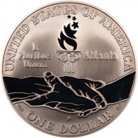 UNITED STATES OF AMERICA. E. Pluribus. Unum. 100. Atlanta. ONE DOLLAR.