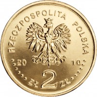 Poland coin 2 Złote - Warsaw - Old City (2010) obverse obverse of 2 Złote - Warsaw - Old City (2010) coin with Y# 751 from Poland. Inscription: RZECZPOSPOLITA POLSKA 2010 ZŁ 2 ZŁ