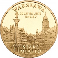 Poland coin 2 Złote - Warsaw - Old City (2010) reverse reverse of 2 Złote - Warsaw - Old City (2010) coin with Y# 751 from Poland. Inscription: WARSZAWA 30 LAT NA LISCIE UNESCO STARE MIASTO
