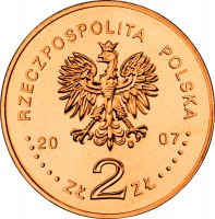 Poland coin 2 Złote - Konrad Korzeniowski (2007) obverse obverse of 2 Złote - Konrad Korzeniowski (2007) coin with Y# 591 from Poland. Inscription: RZECZPOSPOLITA POLSKA 20 07 ZŁ2ZŁ