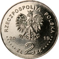 Poland coin 2 Złote - Katowice (2010) obverse obverse of 2 Złote - Katowice (2010) coin with Y# 761 from Poland. Inscription: RZECZPOSPOLITA POLSKA 2010 ZŁ 2 ZŁ