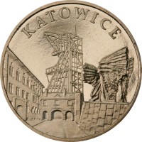 Poland coin 2 Złote - Katowice (2010) reverse reverse of 2 Złote - Katowice (2010) coin with Y# 761 from Poland. Inscription: KATOWICE