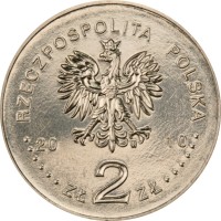 obverse of 2 Złote - Krzystof Komeda (2010) coin with Y# 727 from Poland. Inscription: RZECZPOSPOLITA POLSKA 2010 ZŁ 2 ZŁ