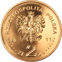 Poland coin 2 Złote - Warsaw - Jasna Góra Pilgrimage (2011) obverse obverse of 2 Złote - Warsaw - Jasna Góra Pilgrimage (2011) coin with Y# 784 from Poland. Inscription: RZECZPOSPOLITA POSLKA 20 11 ZŁ 2 ZŁ