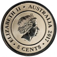 ELIZABETH II. AUSTRALIA 2017. 5 CENTS. IRB.