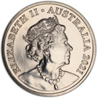 Copper-Nickel` coin Australia KM# 4027 ELIZABETH II. AUSTRALIA 2021. JC.