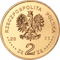 Poland coin 2 Złote - Lodz (2011) obverse obverse of 2 Złote - Lodz (2011) coin with Y# 804 from Poland. Inscription: RZECZPOSPOLITA POLSKA 20 11 ZŁ 2 ZŁ