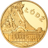 reverse of 2 Złote - Lodz (2011) coin with Y# 804 from Poland. Inscription: ŁÓDŹ