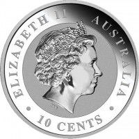 Silver coin Australia ELIZABETH II. AUSTRALIA. 10 CENTS. IRB.