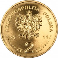 obverse of 2 Złote - Polonia Warszawa (2011) coin with Y# 799 from Poland. Inscription: RZECZPOSPOLITA POLSKA 2011 ZŁ 2 ZŁ