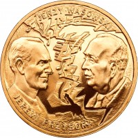 Poland coin 2 Złote - Jeremi Przybora, Jerzy Wasowski (2011) reverse reverse of 2 Złote - Jeremi Przybora, Jerzy Wasowski (2011) coin with Y# 801 from Poland. Inscription: JERZY WASOWSKI JEREMI PRZYBORA
