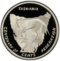 Copper-Nickel coin Australia KM# 564 TASMANIA. AM 20 CENTS. CENTENARY OF FEDERATION.
