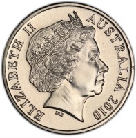 Copper-Nickel coin Australia KM# 1430 ELIZABETH II. AUSTRALIA 2010. IRB.