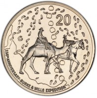 Copper-Nickel coin Australia KM# 1430 20. W. 150th ANNIVERSARY BURKE & WILLS EXPIDITION.