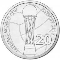 Copper-Nickel coin Australia KM# 2974 NETBALL WORLD CUP. SYDNEY 2015. 20.