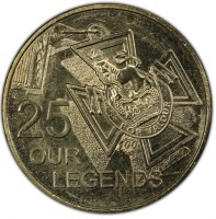 Aluminium Bronze coin Australia KM# 3177 25. FOR VALOUR. 100. OUR LEGENDS.