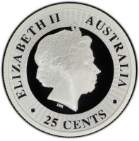 Silver coin Australia KM# 3178 ELIZABETH II. AUSTRALIA. 25 CENTS. IRB.