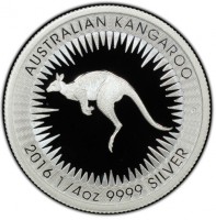 AUSTRALIAN KANGAROO. P. 2016 1/4 OZ 9999 SILVER.