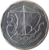 reverse of 5 Mils (1981 - 1982) coin with KM# 50 from Cyprus. Inscription: 5