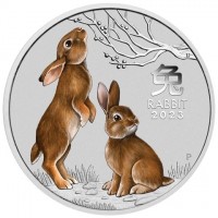Silver coin Australia KM# 4463 兔. RABBIT. 2023. P. IJ.