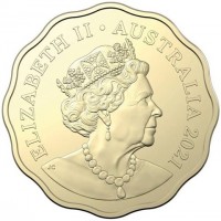 Aluminium Bronze coin Australia KM# 4035 ELIZABETH II. AUSTRALIA 2021. JC.