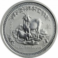 2. 0. 0. 3. 羊. ½ OZ 999 SILVER.