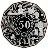 Silver coin Australia KM# 727a AUSTRALIA'S VOLUNTEERS·MAKING A DIFFERENCE ·. 50.