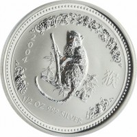 2004 猴. 1/2 OZ 999 SILVER.