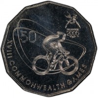 Copper-Nickel coin Australia KM# 776 XVIII COMMONWEALTH GAMES. 50. MELBOURNE. 2006.