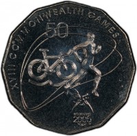 Copper-Nickel coin Australia KM# 778 XVIII COMMONWEALTH GAMES. 50. MELBOURNE. 2006.