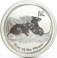 Silver coin Australia P 鼠. Year of the Mouse.
