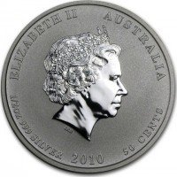 Silver coin Australia KM# 1370 ELIZABETH II AUSTRALIA. IRB. 1/2oz 999 SILVER 2010 50 CENTS.