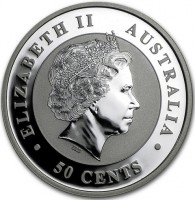 Silver coin Australia ELIZABETH II. AUSTRALIA. 50 CENTS. IRB.