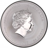 ELIZABETH II AUSTRALIA. IRB. 1/2 OZ. 999 SILVER 2012 50 CENTS.