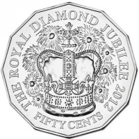THE ROYAL DIAMOND JUBILEE 2012. FIFTY CENTS.
