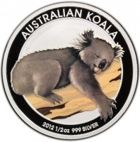 Silver coin Australia KM# 1688 AUSTRALIAN KOALA. P 2011 1/2OZ 999 SILVER. AH.