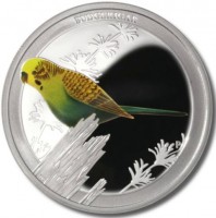 Silver coin Australia KM# 1923 BUDGERIGAR. NM P.